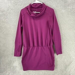 Mountain Hardwear Sweater Dress Women M Purple Cowl Neck Pocket Outdoor Gorpcore